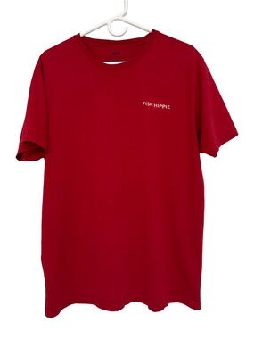 Fish Hippie Co. Logo Crew Neck T-Shirt Men’s Large Red